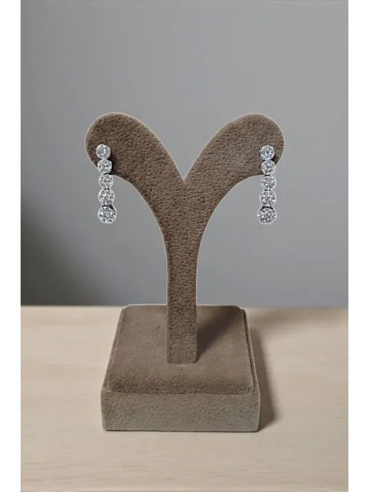 Kadın Gümüş Küpe - Ahsen Gümüş Su Yolu Kadın Küpe