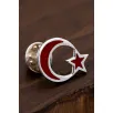 Mineli Türk Bayrağı Gümüş Rozet Mineli Türk Bayrağı Gümüş Rozet