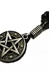 Pentagram Yıldız Erkek Deri Kolye
