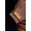 Erkek Çelik Bileklik - Altın Kaplama Bukle Model Çift Sıra Örüm Zincir Çelik Bileklik Erkek Çelik Bileklik - Altın Kaplama Bukle Model Çift Sıra Örüm Zincir Çelik Bileklik