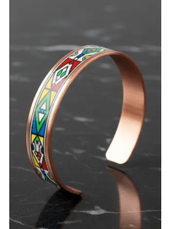 Kadın Bakır Bileklik - Elena Model Özel Baskı Metal Kutu Ve Kuvars Taşı