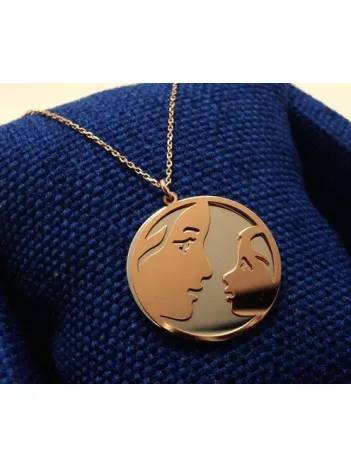 Anneler Günü Özel Anne Çocuk Kolyesi Büyük Boy 925 Ayar Gümüş