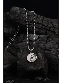Yin Yang Bayan Erkek Çelik Kolye CKLYINYNGM1-GMS Yin Yang Bayan Erkek Çelik Kolye CKLYINYNGM1-GMS