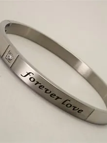 Forever Love Paslanmaz Çelik Bayan Kelepçe Bileklik