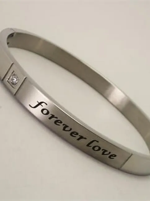 Forever Love Paslanmaz Çelik Bayan Kelepçe Bileklik