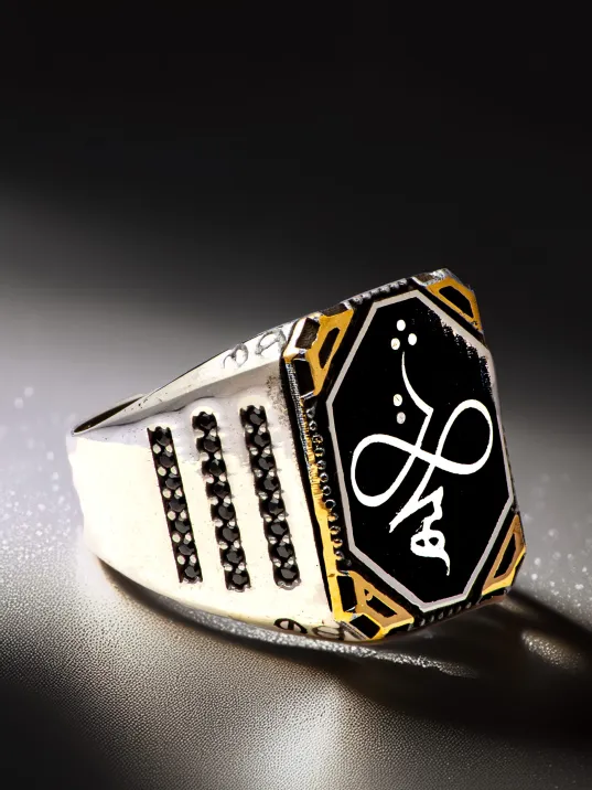 Hiç Yazılı Yanı Zirkon Taşlı 925 Ayar Erkek Gümüş Yüzük