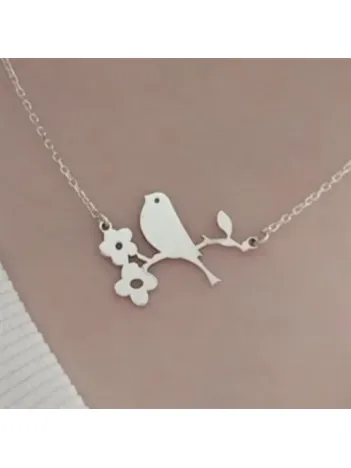 Tek Kuş Model Kadın 925 Ayar Gümüş Kolye (14 Şubat Sevgililer Günü Hediyesi)