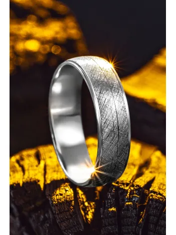 925 Ayar Gümüş Mat Yüzeyli Erkek Alyans Yüzük