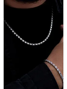 Erkek Çelik Kolye Bileklik Set - Pullu Model Çelik Kolye Bileklik Set