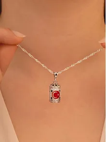 Silindir Ay Yıldız Kadın 925 Ayar Gümüş Kolye Zincir Gklgmsslınr