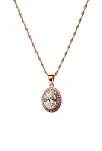 Kadın Gümüş Kolye Küpe Set - Yuvarlak Rose Kaplama Zirkon Taşlı Kadın Set Kadın Gümüş Kolye Küpe Set - Yuvarlak Rose Kaplama Zirkon Taşlı Kadın Set