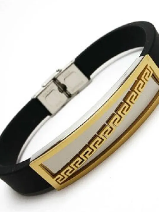 KAUÇUK ÇELİK ERKEK BİLEKLİK KÜNYE GREK MODEL KAUÇUK ÇELİK ERKEK BİLEKLİK KÜNYE GREK MODEL