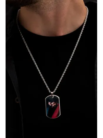 Erkek Kolye-Çelik Ahmet Kaya Baskılı Asker Künyesi