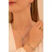 Kadın Gümüş Takı Seti - Lera Zümrüt Taşlı Mekik Model Kolye, Bileklik, Yüzük, Küpe Tam Set