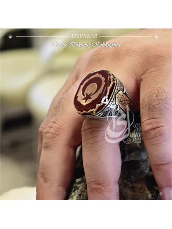 İslam Usta Tasarımı Efsunkar Gümüş Erkek Yüzük