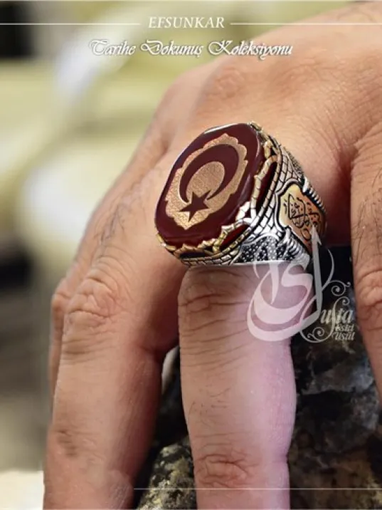 İslam Usta Tasarımı Efsunkar Gümüş Erkek Yüzük