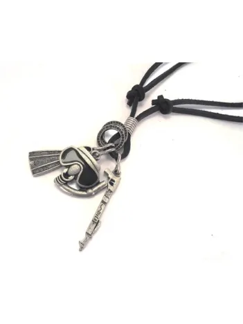 Şnorkel Yüzücü Paleti Yüzücü Maskesi Denizci Erkek Deri Kolye