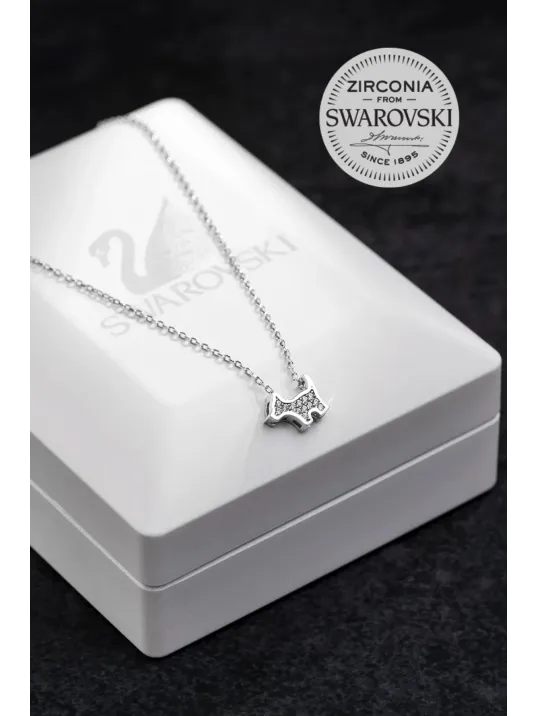 Kadın Gümüş Kolye - Swarovski Taşlı Zirconia Köpek Motifli Kadın Kolye Kadın Gümüş Kolye - Swarovski Taşlı Zirconia Köpek Motifli Kadın Kolye