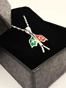 Kadın Gümüş Kolye - Osmanlı Ve Ay yıldız Sancaklı Gümüş Kolye