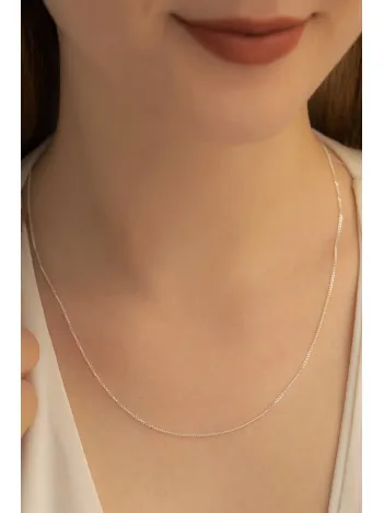 Kadın Gümüş Kolye - 925 Ayar 1 mm Gurmet Model Gümüş Kadın Kolye