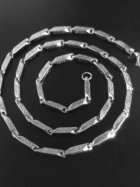 Grek Desen İnce Kibar Model Erkek Çelik Kolye Zincir CKLGMSIGREK Grek Desen İnce Kibar Model Erkek Çelik Kolye Zincir CKLGMSIGREK