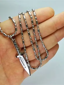 KOMANDO BIÇAĞI ÇELİK KOLYE ZİNCİR BÜYÜK BOY
