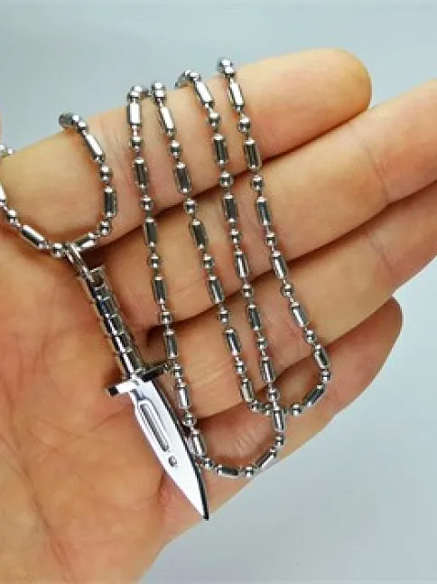 KOMANDO BIÇAĞI ÇELİK KOLYE ZİNCİR BÜYÜK BOY