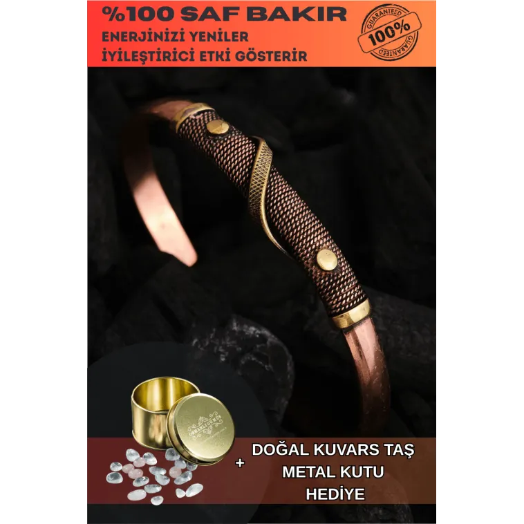 Kadın Bakır Bileklik - Beyza Model Kadın Bakır Kelepçe Bileklik Bilezik