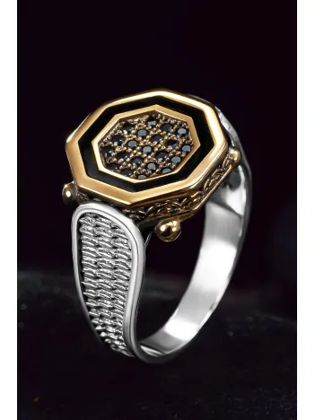 Erkek Gümüş Yüzük - Zirkon Taşlı Sekizgen Model İnce Kibar Erkek Yüzük Erkek Gümüş Yüzük - Zirkon Taşlı Sekizgen Model İnce Kibar Erkek Yüzük