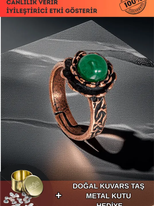 Kadın Bakır Yüzük - Yeşil Akik Taşı Ağaç Kabuğu Model İnce Metal Kutu Kuvars Taşlı Yüzük Kadın Bakır Yüzük - Yeşil Akik Taşı Ağaç Kabuğu Model İnce Metal Kutu Kuvars Taşlı Yüzük