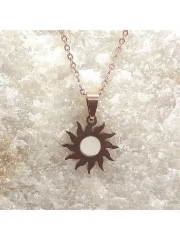 Güneş Figürlü Paslanmaz Çelik Bayan Kolye