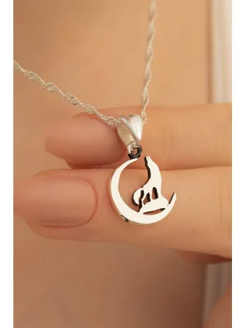 Ülkücü Hilal Bozkurt Gümüş Bayan Kolye