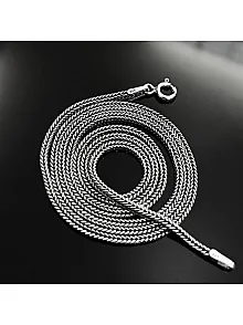1.8 mm Tilki Kuyruğu Gümüş Erkek Kolye Zincir İtalyan Malı İnce Model