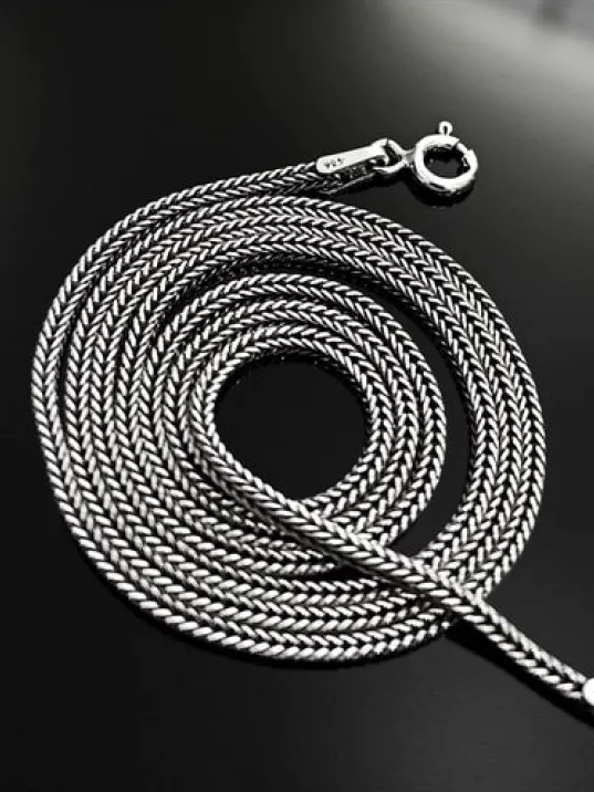 1.8 mm Tilki Kuyruğu Gümüş Erkek Kolye Zincir İtalyan Malı İnce Model 1.8 mm Tilki Kuyruğu Gümüş Erkek Kolye Zincir İtalyan Malı İnce Model