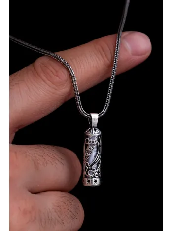 Hz Ali Zülfikar Cevşen Kolye Muska Gümüş Erkek Zincir