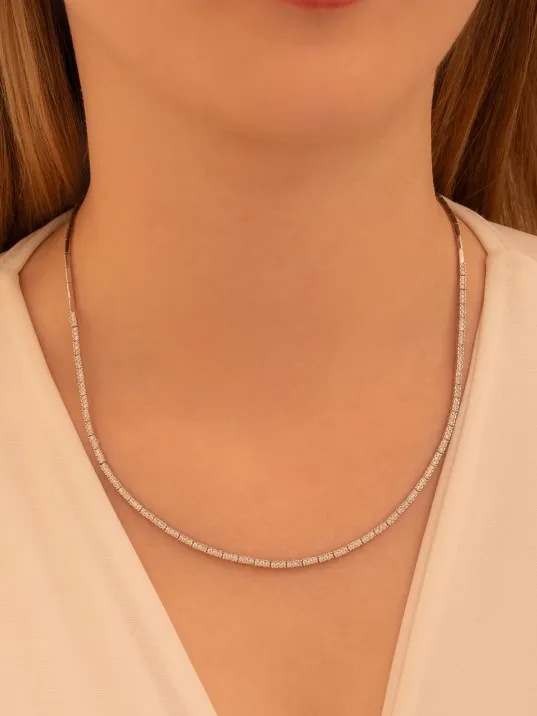 Kadın Gümüş Kolye -Duru Zirkon Taşlı Model Kadın Kolye Kadın Gümüş Kolye -Duru Zirkon Taşlı Model Kadın Kolye