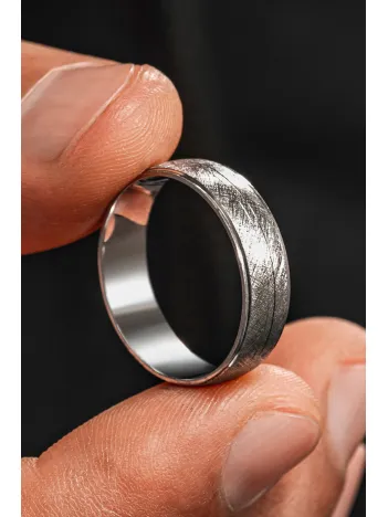 925 Ayar Gümüş Mat Yüzeyli Erkek Alyans Yüzük