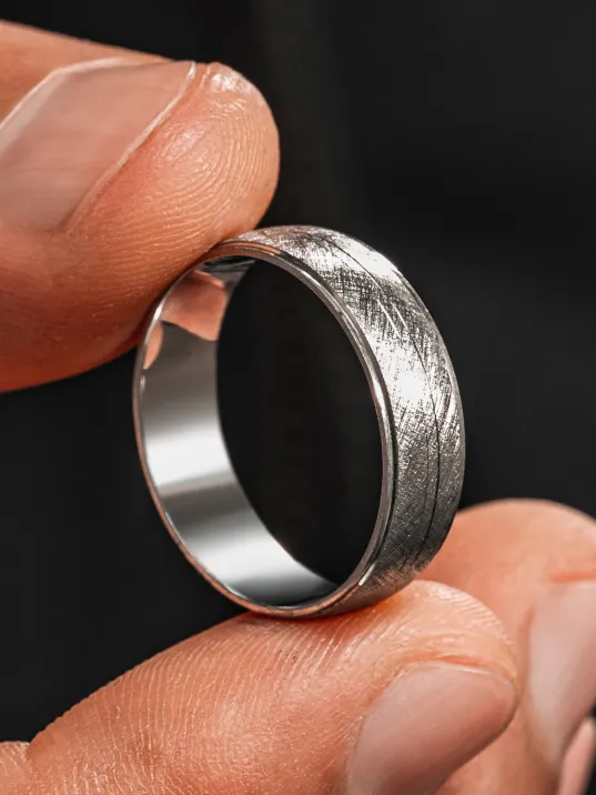 925 Ayar Gümüş Mat Yüzeyli Erkek Alyans Yüzük