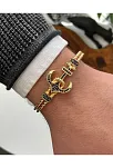 Çapa Erkek Bileklik - Metal Erkek Bileklik - Taşlı Erkek Bileklik - Taşlı Çapa Model-Gold