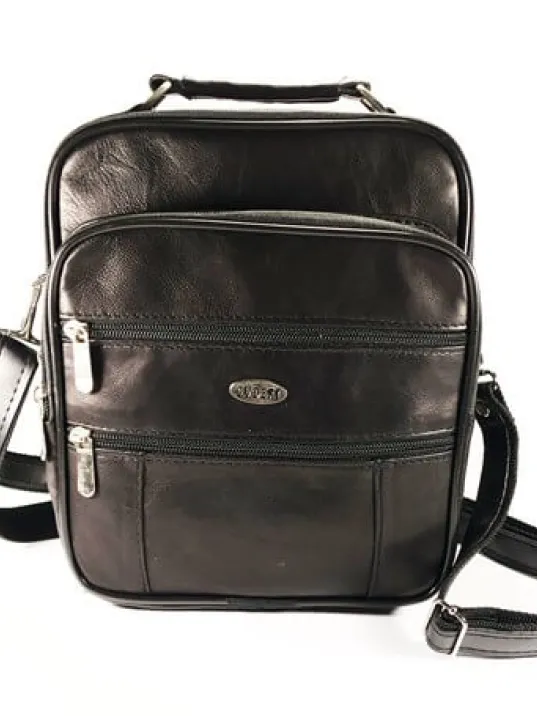 Güderi Marka Siyah Renk Hakiki Deri Erkek Deri Çanta Çelik Kasalı Büyük Boy
