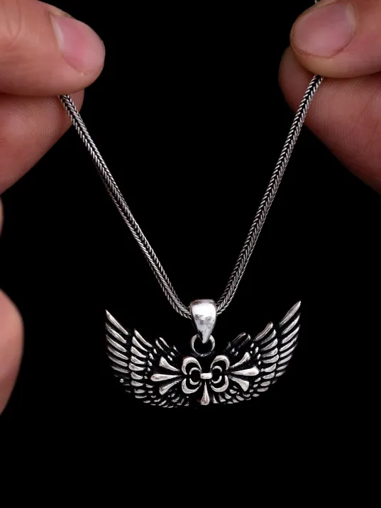 Melek Kanadı Gümüş Erkek Kolye Zincir