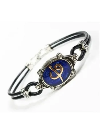 Vav Elif Deri Gümüş Bayan Bileklik