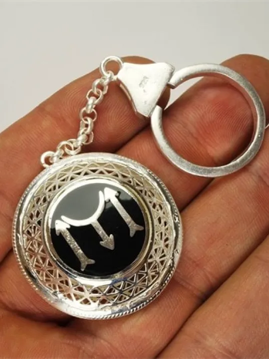 Tuğralı Ve Iyı Diriliş Bayraklı 925 Ayar Gümüş Anahtarlık 24gr