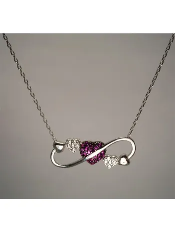 Kalpli Sonsuzluk Bayan Gümüş Kolye Orta Boy