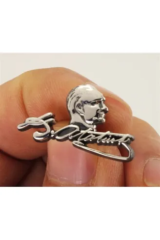 Gümüş Rozet Atatürk İmzalı Küçük Model
