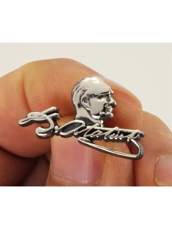 Gümüş Rozet Atatürk İmzalı Küçük Model