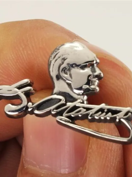 Gümüş Rozet Atatürk İmzalı Küçük Model