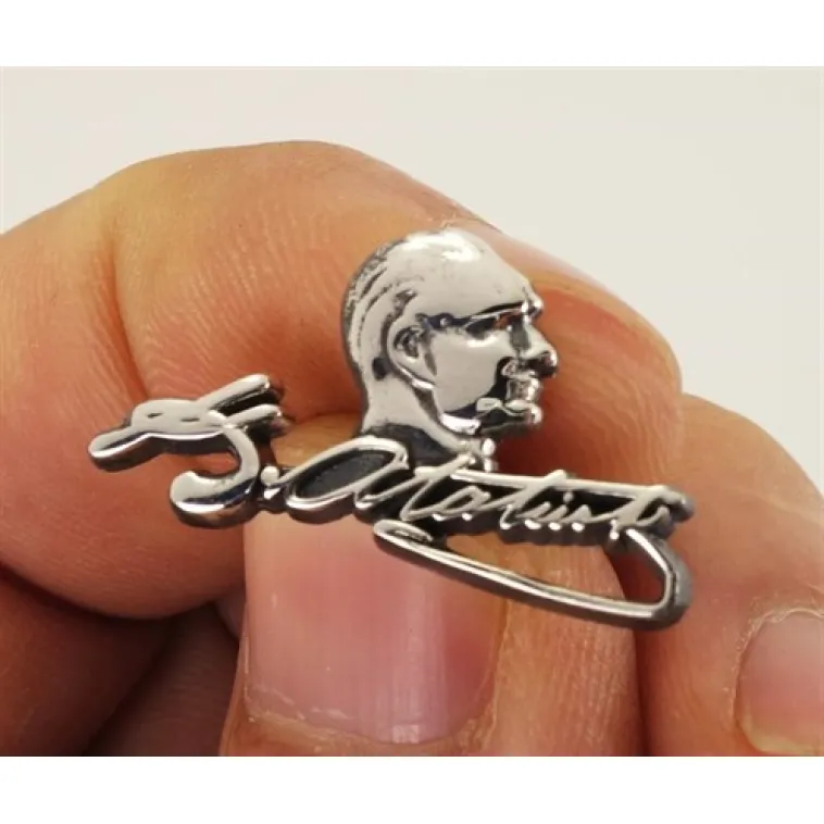 Gümüş Rozet Atatürk İmzalı Küçük Model Gümüş Rozet Atatürk İmzalı Küçük Model