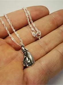 Mevlana Figürlü Bayan Gümüş Kolye