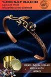 Kadın Bakır Bileklik - Çiçek Model İnce Metal Kutu Ve Doğal Taşlı Bilezik Kadın Bakır Bileklik - Çiçek Model İnce Metal Kutu Ve Doğal Taşlı Bilezik